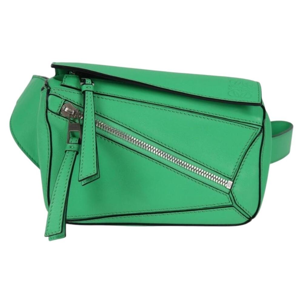 Loewe Anagram Leather Puzzle Crossbody Bag Green